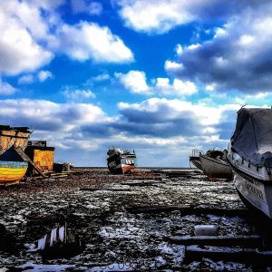 BOATS IN SNOW